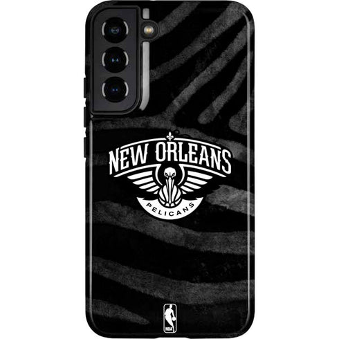 NBA New Orleans Pelicans Black Animal Print Galaxy S22 Plus Pro Case