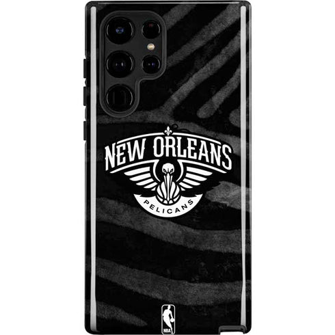 NBA New Orleans Pelicans Black Animal Print Galaxy S22 Ultra Pro Case