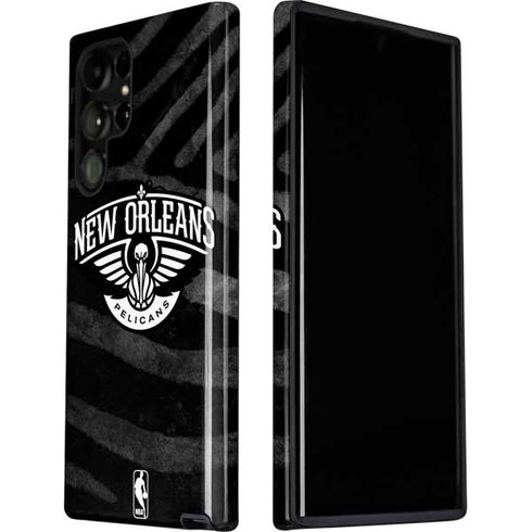 NBA New Orleans Pelicans Black Animal Print Galaxy S22 Ultra Pro Case