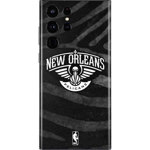 NBA New Orleans Pelicans Black Animal Print Galaxy S22 Ultra Skin