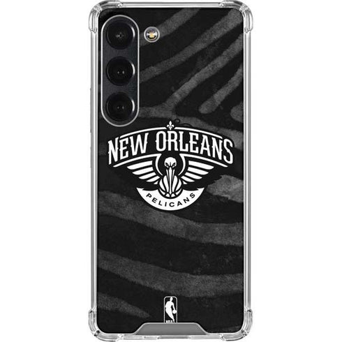 NBA New Orleans Pelicans Black Animal Print Galaxy S23 Clear Case