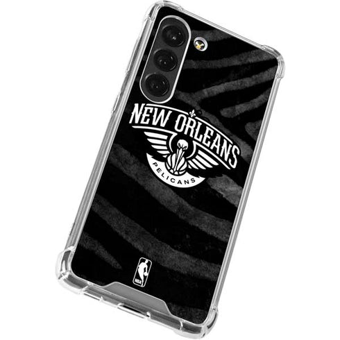 NBA New Orleans Pelicans Black Animal Print Galaxy S23 Clear Case