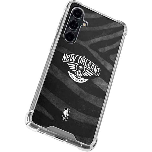 NBA New Orleans Pelicans Black Animal Print Galaxy S23 FE Clear Case