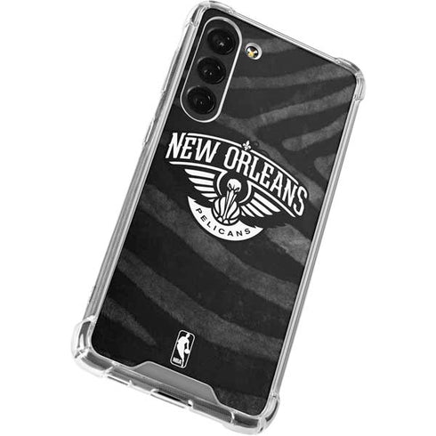 NBA New Orleans Pelicans Black Animal Print Galaxy S23 Plus Clear Case