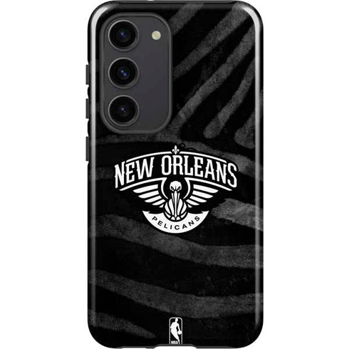 NBA New Orleans Pelicans Black Animal Print Galaxy S23 Pro Case