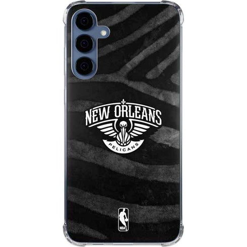 NBA New Orleans Pelicans Black Animal Print Galaxy S24 Clear Case