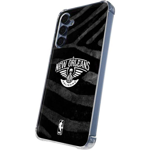 NBA New Orleans Pelicans Black Animal Print Galaxy S24 Clear Case
