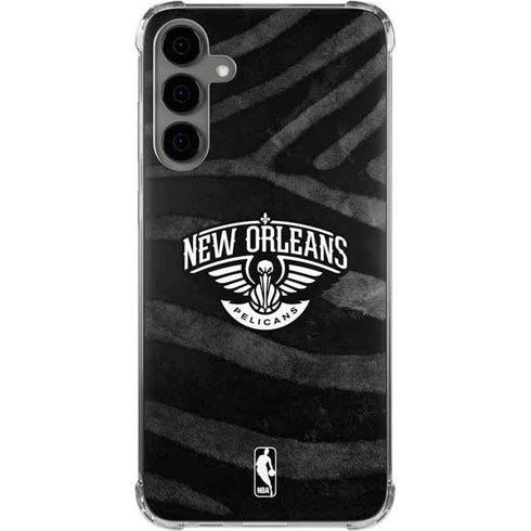 NBA New Orleans Pelicans Black Animal Print Galaxy S24 Plus Clear Case