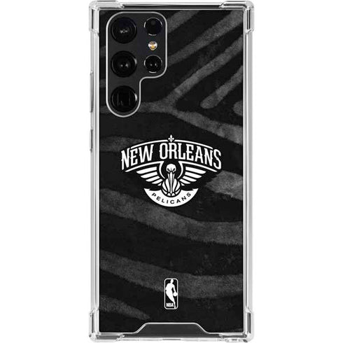 NBA New Orleans Pelicans Black Animal Print Galaxy S24 Ultra Clear Case