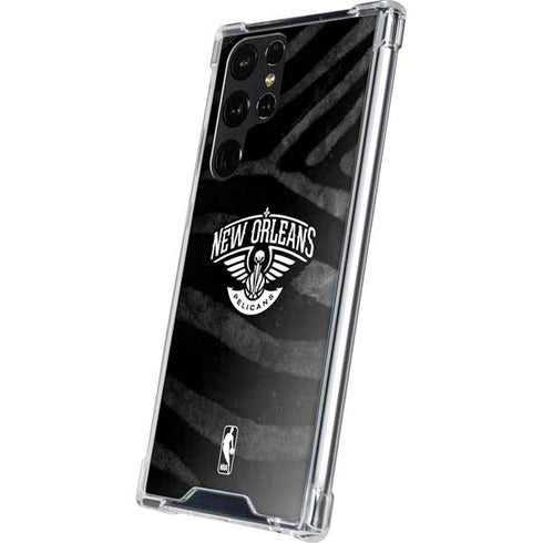 NBA New Orleans Pelicans Black Animal Print Galaxy S24 Ultra Clear Case