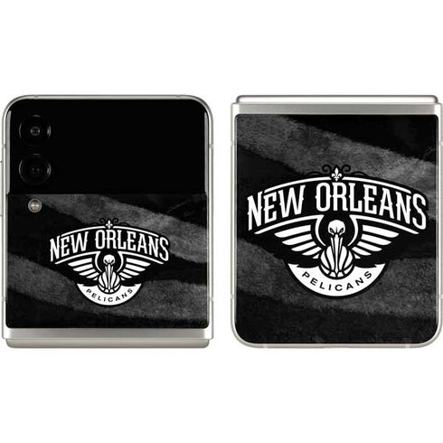 NBA New Orleans Pelicans Black Animal Print Galaxy Z Flip3 5G Skin