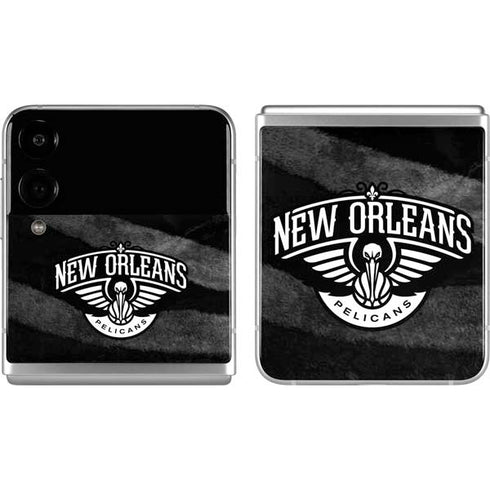 NBA New Orleans Pelicans Black Animal Print Galaxy Z Flip4 5G Skin