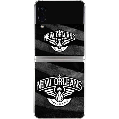 NBA New Orleans Pelicans Black Animal Print Galaxy Z Flip4 5G Skin