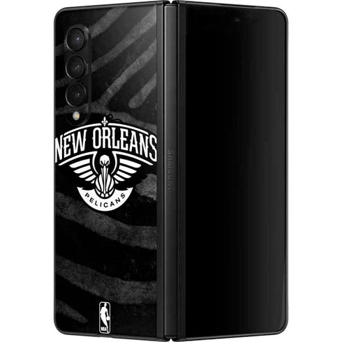 NBA New Orleans Pelicans Black Animal Print Galaxy Z Fold3 5G Skin