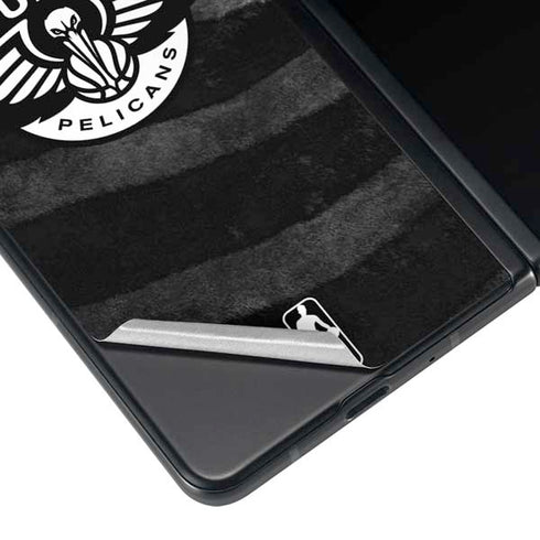 NBA New Orleans Pelicans Black Animal Print Galaxy Z Fold4 5G Skin