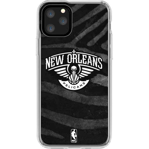 NBA New Orleans Pelicans Black Animal Print iPhone 11 Pro Clear Case