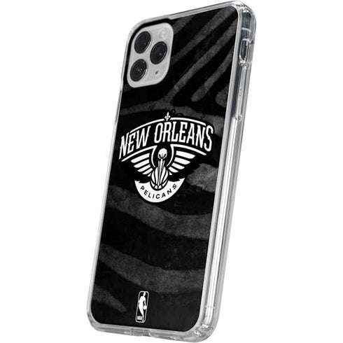 NBA New Orleans Pelicans Black Animal Print iPhone 11 Pro Clear Case