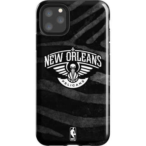 NBA New Orleans Pelicans Black Animal Print iPhone 11 Pro Max Impact Case