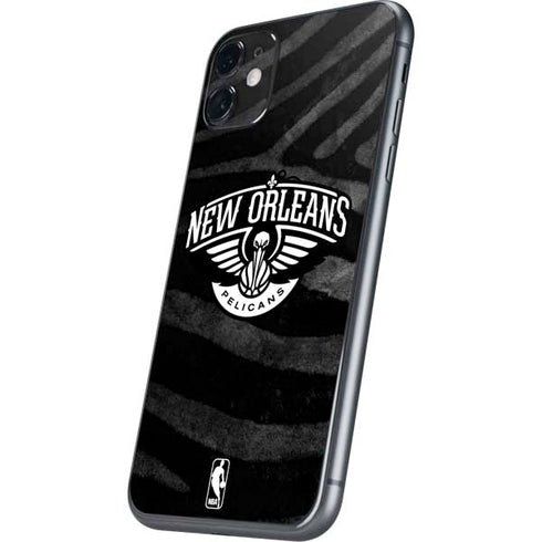 NBA New Orleans Pelicans Black Animal Print iPhone 11 Skin