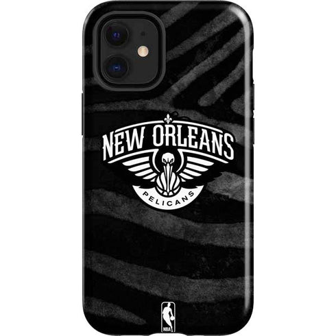 NBA New Orleans Pelicans Black Animal Print iPhone 12 Mini Impact Case