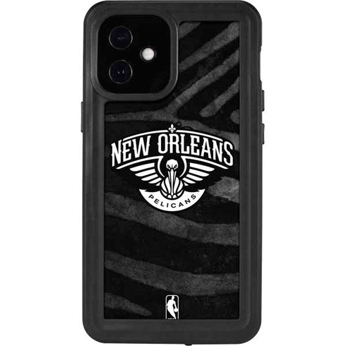 NBA New Orleans Pelicans Black Animal Print iPhone 12 Mini Waterproof Case