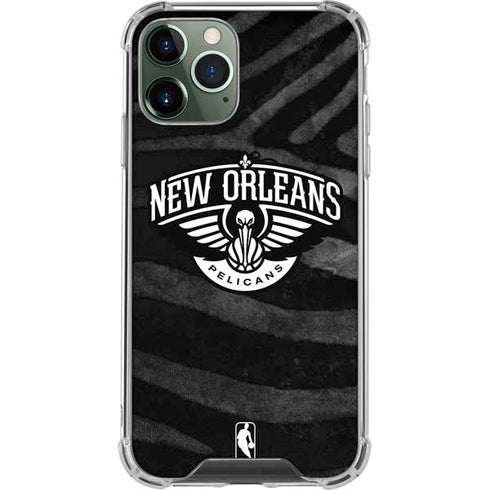 NBA New Orleans Pelicans Black Animal Print iPhone 12 Pro Clear Case