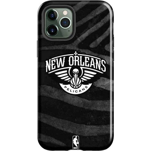 NBA New Orleans Pelicans Black Animal Print iPhone 12 Pro Impact Case