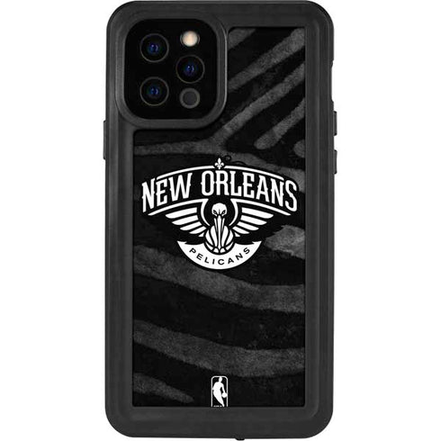 NBA New Orleans Pelicans Black Animal Print iPhone 12 Pro Waterproof Case