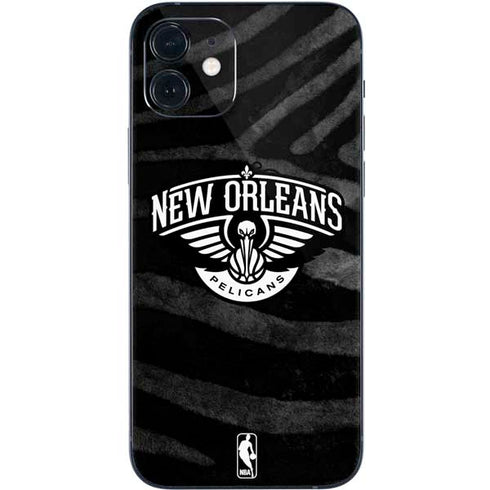NBA New Orleans Pelicans Black Animal Print iPhone 12 Skin
