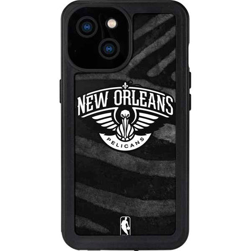 NBA New Orleans Pelicans Black Animal Print iPhone 13 Mini Waterproof Case