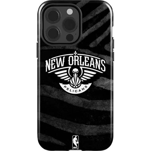 NBA New Orleans Pelicans Black Animal Print iPhone 13 Pro Impact Case