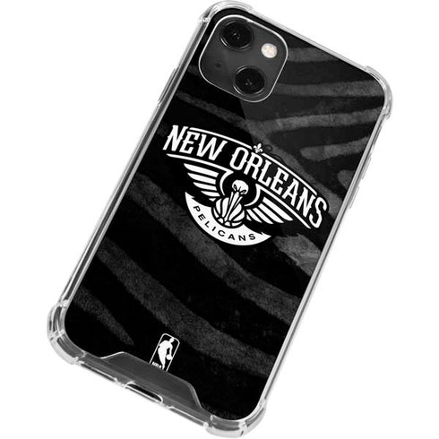 NBA New Orleans Pelicans Black Animal Print iPhone 15 Plus Clear Case