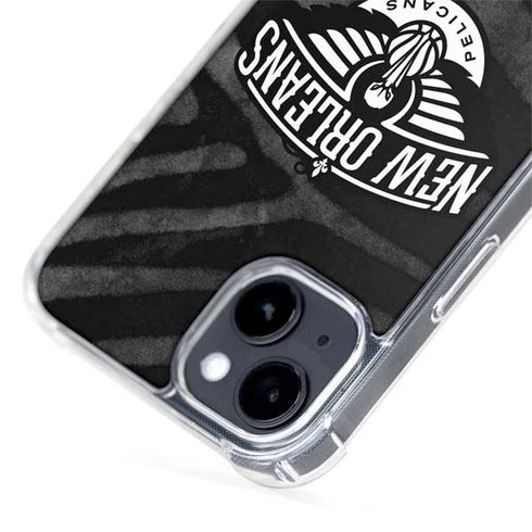NBA New Orleans Pelicans Black Animal Print iPhone 15 Plus MagSafe Case