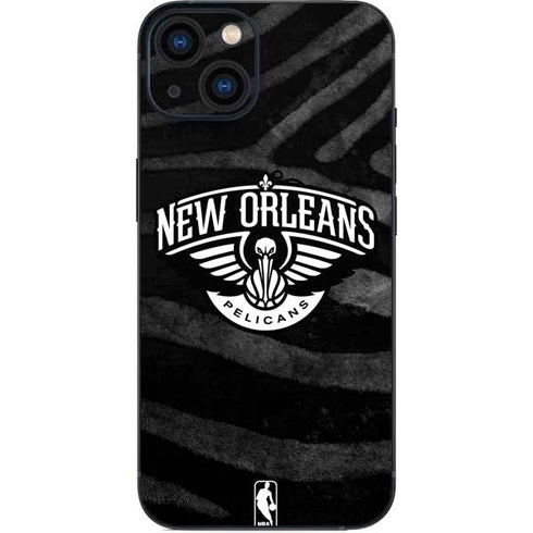 NBA New Orleans Pelicans Black Animal Print iPhone 15 Plus Skin