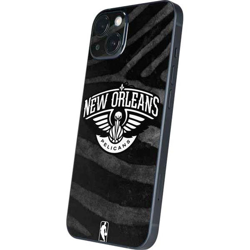 NBA New Orleans Pelicans Black Animal Print iPhone 15 Plus Skin