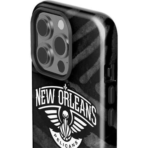 NBA New Orleans Pelicans Black Animal Print iPhone 15 Pro Impact Case