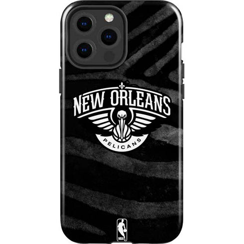 NBA New Orleans Pelicans Black Animal Print iPhone 15 Pro Max Impact Case