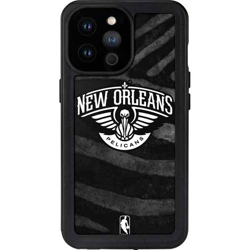 NBA New Orleans Pelicans Black Animal Print iPhone 14 Pro Max Waterproof Case