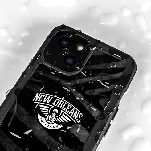 NBA New Orleans Pelicans Black Animal Print iPhone 15 Plus Waterproof Case
