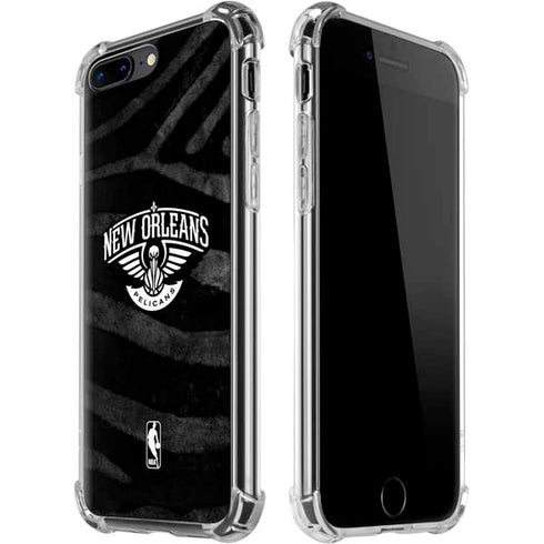 NBA New Orleans Pelicans Black Animal Print iPhone 7/8 Plus Clear Case