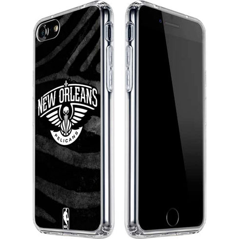 NBA New Orleans Pelicans Black Animal Print iPhone SE (2nd & 3rd Gen) Clear Case