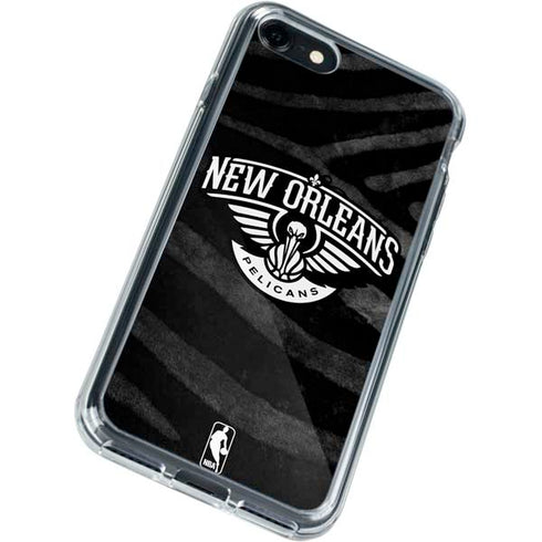 NBA New Orleans Pelicans Black Animal Print iPhone SE (2nd & 3rd Gen) Clear Case