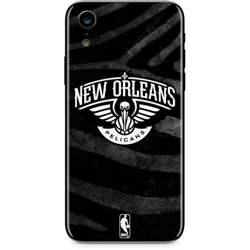 NBA New Orleans Pelicans Black Animal Print iPhone XR Skin