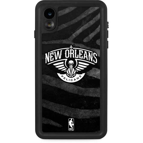 NBA New Orleans Pelicans Black Animal Print iPhone XR Waterproof Case