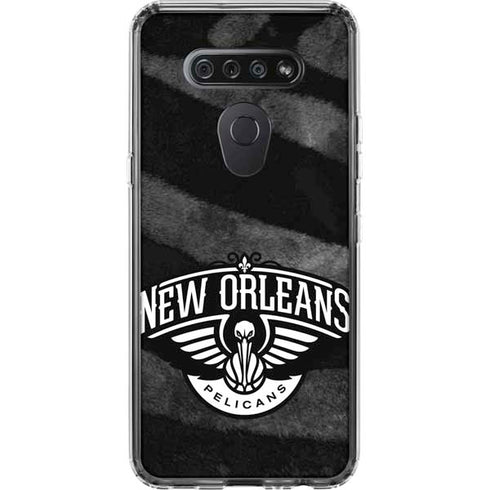 NBA New Orleans Pelicans Black Animal Print LG K51/Q51 Clear Case