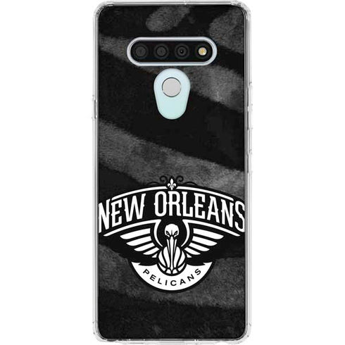NBA New Orleans Pelicans Black Animal Print LG Stylo 6 Clear Case