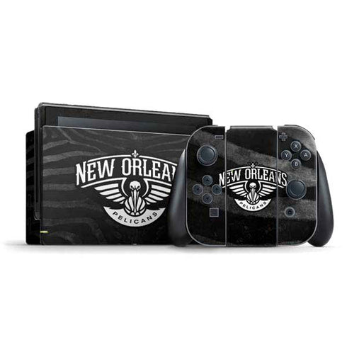 NBA New Orleans Pelicans Black Animal Print Nintendo Switch Bundle Skin