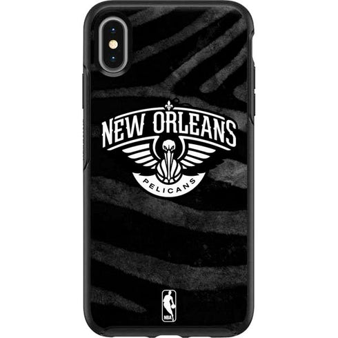NBA New Orleans Pelicans Black Animal Print Otterbox Symmetry iPhone Skin