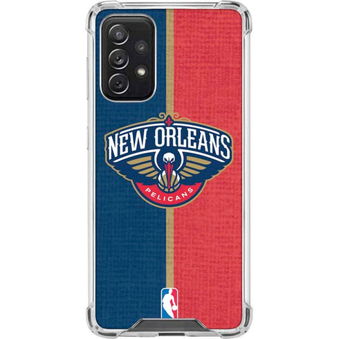 NBA New Orleans Pelicans Canvas Galaxy A72 5G Clear Case