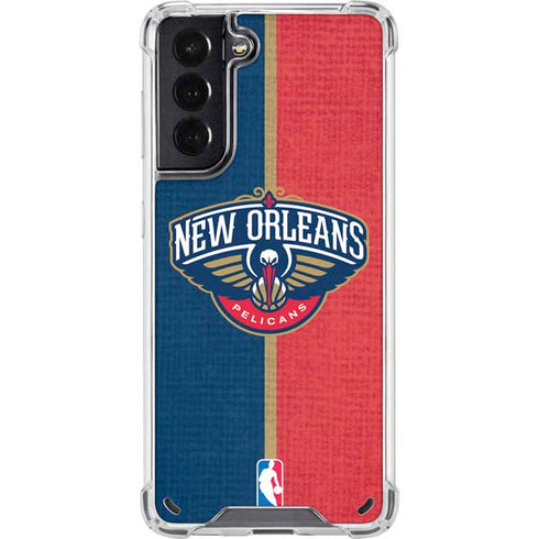 NBA New Orleans Pelicans Canvas Galaxy S21 5G Clear Case